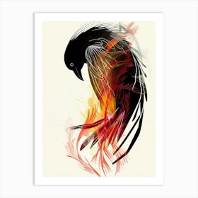 Raven In Flames Art Print