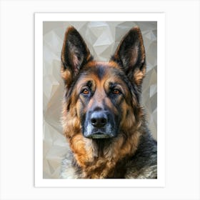 German Shepherd Dog Portrait.Generated AI. Art Print Art Print