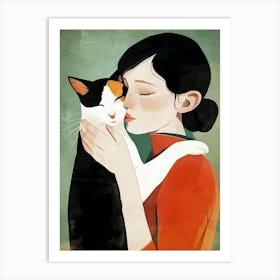 Kitty I love you cat and woman 5 Art Print