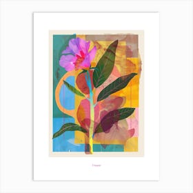 Flower 3 Neon Flower Collage Poster Art Print