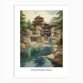 Wisconsin Dells Watercolor 2travel Poster Art Print