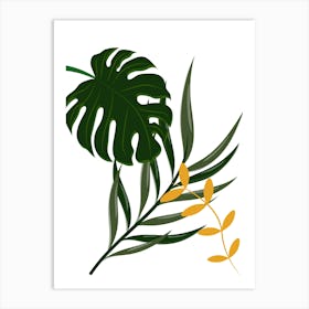 Tropical Leaves Vector Illustration Art Print