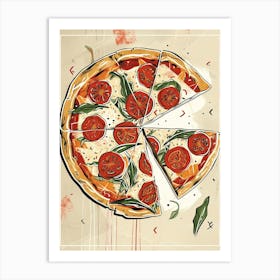 Art Deco Inspired Geometric Pizza 1 Art Print