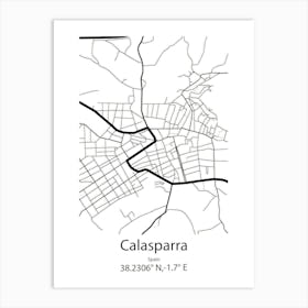 Calasparra,Spain Minimalist Map Art Print