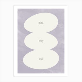 Mind Body and Soul Abstract Organic Shapes in Lavender Art Print