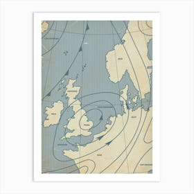 Weather Map Of Europe Art Print