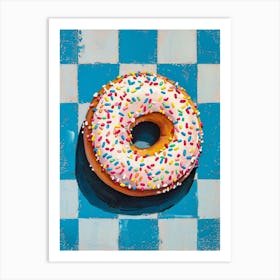 Rainbow Donut Checkered Donut 2 Art Print