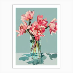 Pink Peonies In A Vase Art Print