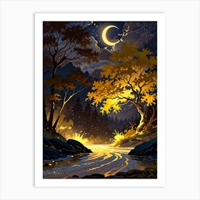 Night In The Forest Art Print