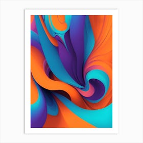Abstract Colorful Waves Vertical Composition 51 Art Print