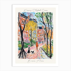 Poster Of Buenos Aires, Dreamy Storybook Illustration 4 Art Print