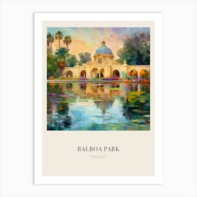 Balboa Park San Diego 7 Vintage Cezanne Inspired Poster Art Print