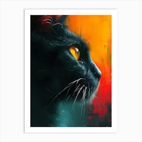 Black Cat Canvas Art Art Print