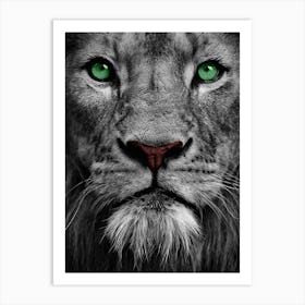 Lion With Green Eyes Art Print