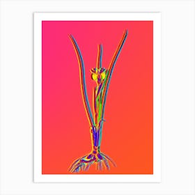 Neon Snake's Head Botanical in Hot Pink and Electric Blue n.0010 Art Print