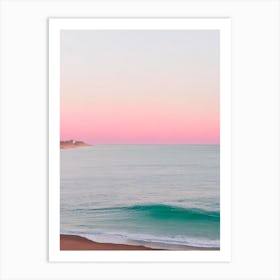 Tenby South Beach, Pembrokeshire, Wales Pink Photography  Art Print