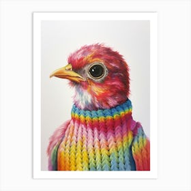 Baby Animal Wearing Sweater Bird 2 Art Print