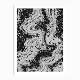 Abstract Swirls balck Art Print