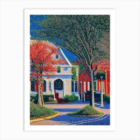 Woodbridge, City Us  Pointillism Art Print