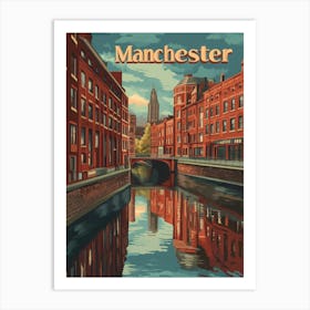 Aihrgdesign A Retro Travel Poster For Manchester Featuring Th 401d1fc9 1d4d 4652 8357 F4721af26148 0 Art Print