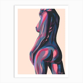Over The Shoulder Nude Woman Art Print