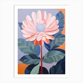 Chrysanthemum 1 Hilma Af Klint Inspired Pastel Flower Painting Art Print