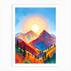 Sunrise In The Mountains 4 Art Print