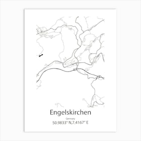 Engelskirchen,Germany Minimalist Map Art Print