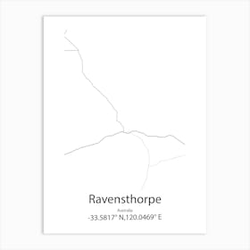 Ravensthorpe,Australia Minimalist Map Art Print