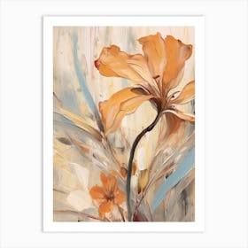 Fall Flower Painting Flax Flower 2 Art Print