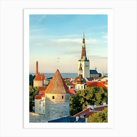 Tallinn Old Town Skyline, Tallinn, Harju County, Estonia Art Print