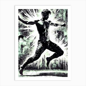 Ignition of Flight: Male Dances Jumps In The Air Art Print