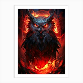 Owl Of Fire 1 Art Print