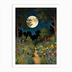 William Morris Night In The Garden Art Print