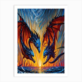 Dragons Of Fire 3 Art Print