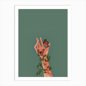 Butterfly Hand 1 Art Print