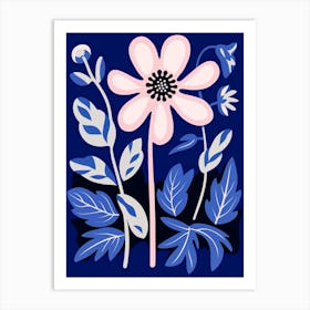 Blue Flower Illustration Edelweiss 2 Art Print