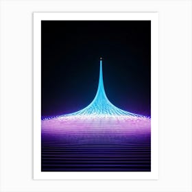 Abstract Vector Representation Of A Futuristic Concept Warp Lines Glowing With Neon Hues Converging (2) Art Print