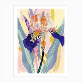 Colourful Flower Illustration Iris 2 Art Print