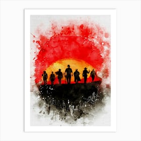 Red Dead Redemption Watercolor Art Print