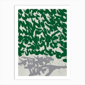 Green Scribble Art Print