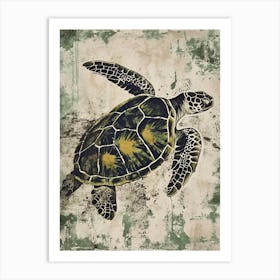 Vintage Sea Turtles Silkscreen Inspired 3 Art Print
