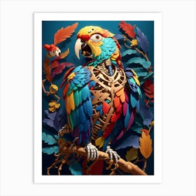 Parrot On A Branch Art Print