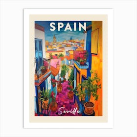 Seville Spain 2 Fauvist Painting Travel Poster Art Print