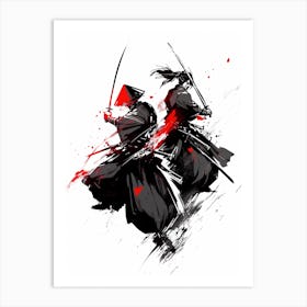 Japanese Samurai Dual Sumi-e Art Print