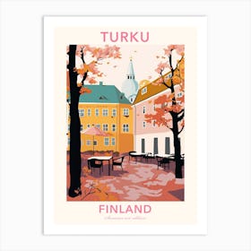 Turku, Finland, Flat Pastels Tones Illustration 1 Poster Art Print