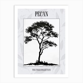 Pecan Tree Simple Geometric Nature Stencil 11 Poster Art Print