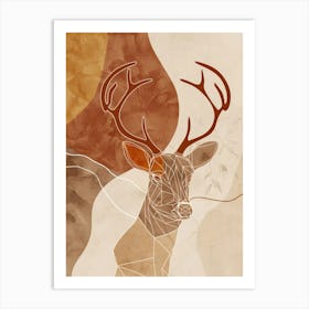 Abstract Deer Canvas Print Art Print