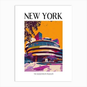 The Guggenheim Museum New York Colourful Silkscreen Illustration 4 Poster Art Print