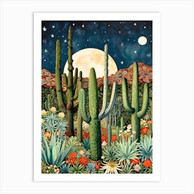 William Morris Cactus At Night 1 Art Print